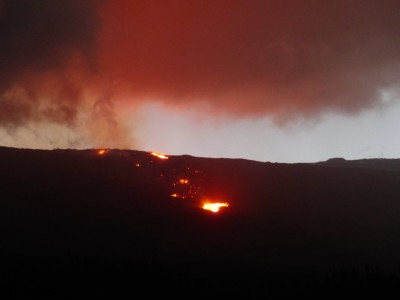 Coulée de lave depuis la N2