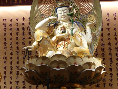 Vishnu statue in lotus flower